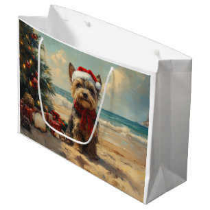 Scottish Terrier Dog Christmas Vintage Beach Large Gift Bag