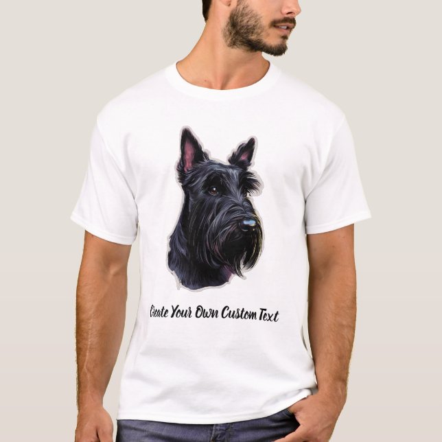 Scottish Terrier Dog Create Your Own Custom Text  T-Shirt (Front)