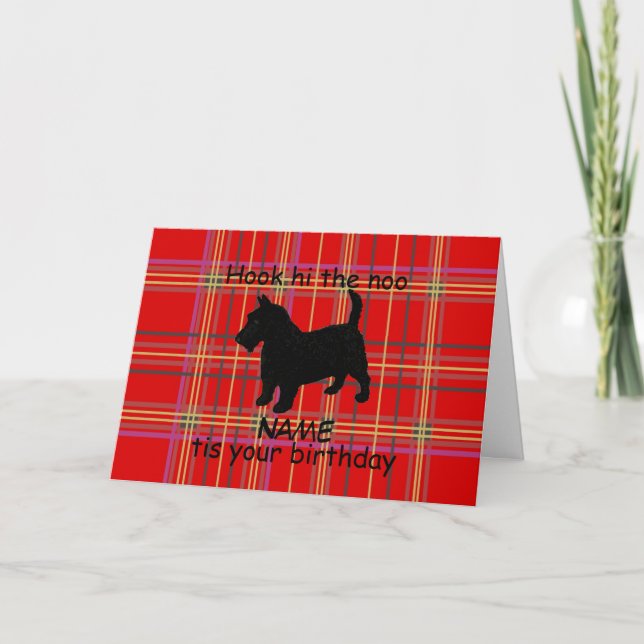 Scottish Terrier Dog Customise Card, Scots dialect Card (Front)