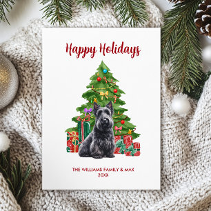 Scottish Terrier Dog Family Christmas Holiday Card