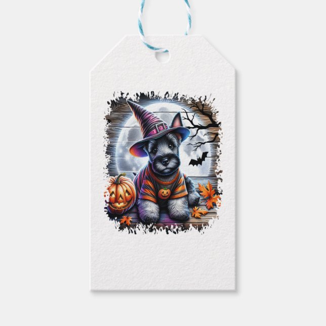 Scottish Terrier Dog Halloween Gift Tags (Front)