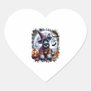 Scottish Terrier Dog Halloween Heart Sticker