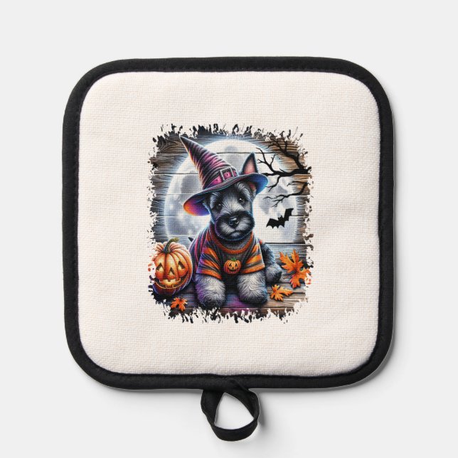 Scottish Terrier Dog Halloween Pot Holder (Front)