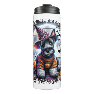 Scottish Terrier Dog Halloween Thermal Tumbler