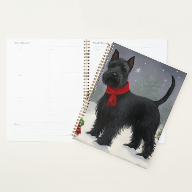 Scottish Terrier Dog in Snow Christmas Planner (Display)