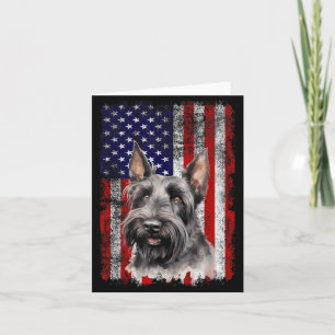 Scottish Terrier Dog Lover Flag 4th of July Card