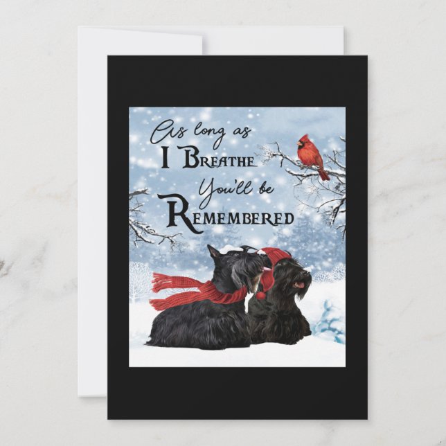 Scottish Terrier Dog Memorial Thank You Card (Front)