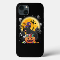 Scottish Terrier Dog Mummy Witch Moon Ghosts Happy
