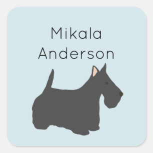 Scottish Terrier dog name sticker