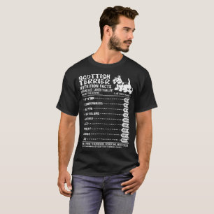 Scottish Terrier Dog Nutrition Facts Tshirt