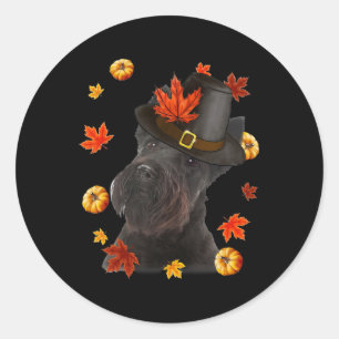 Scottish Terrier Dog Pilgrim Hat Fall Happy Thanks Classic Round Sticker