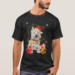 Scottish Terrier Dog Reindeer Santa Christmas Dogs T-Shirt