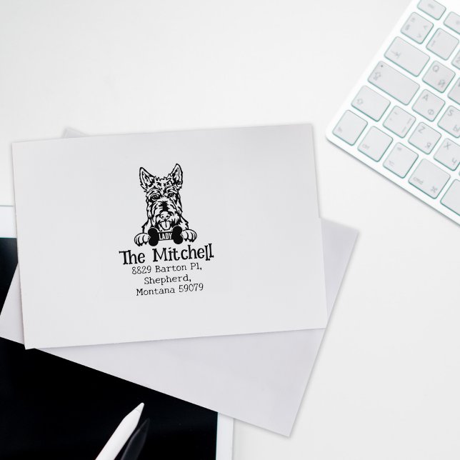 Scottish Terrier Dog, Return Address,  Rubber Stamp (Creator Uploaded)