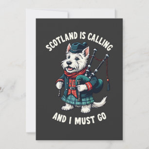 Scottish Terrier Dog Scotland Is Calling & I Must Holiday Card