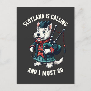 Scottish Terrier Dog Scotland Is Calling & I Must Postcard