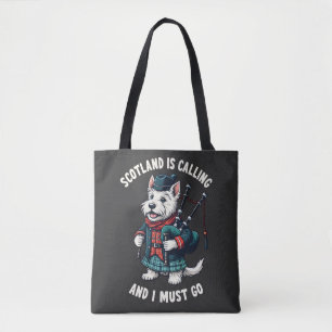 Scottish Terrier Dog Scotland Is Calling & I Must Tote Bag