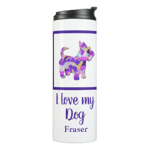 Scottish Terrier Dog Silhouette Cute Purple PY&B Thermal Tumbler
