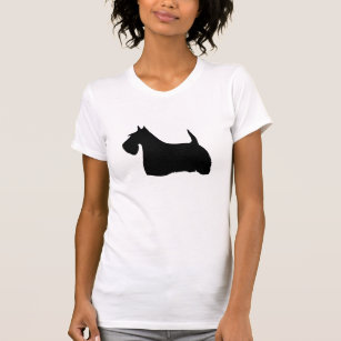 Scottish Terrier dog silhouette logo women t-shirt