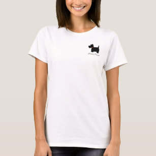 Scottish Terrier dog silhouette logo women t-shirt