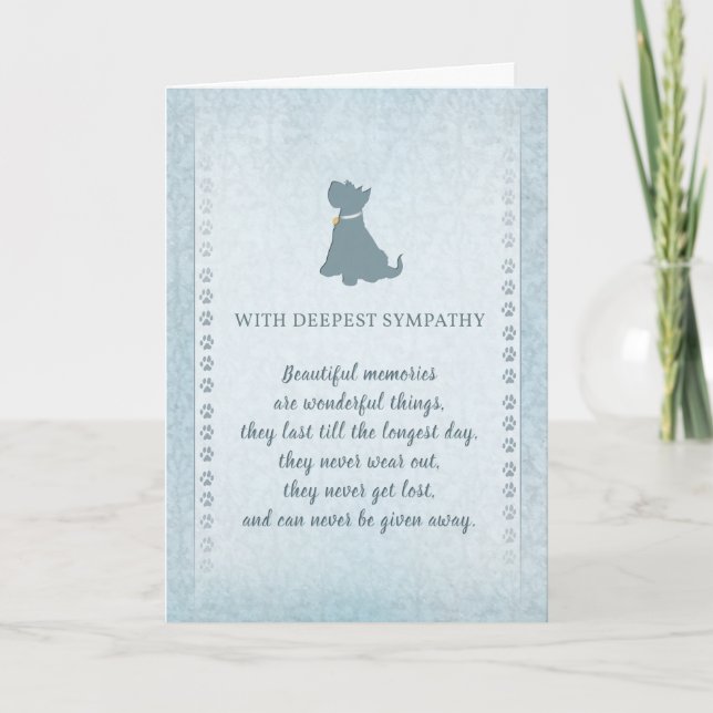 Scottish Terrier Dog Sympathy Beautiful Memories Card (Front)