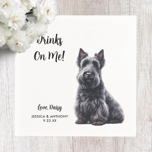 Scottish Terrier Dog Wedding  Napkin