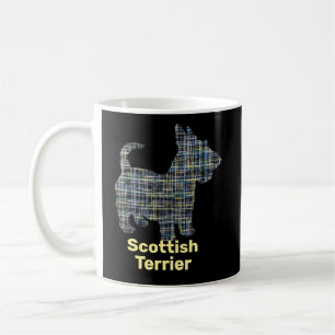 Scottish Terrier Dog Yellow & Black Grid Coffee Mug