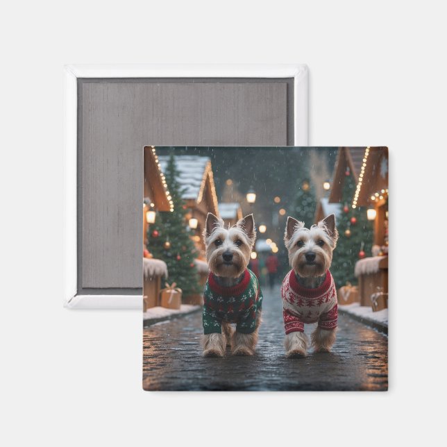 Scottish Terrier Dogs Christmas Snow Holiday Magnet (Front/Back)