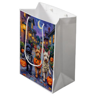 Scottish Terrier Dogs in Halloween Costumes Medium Gift Bag