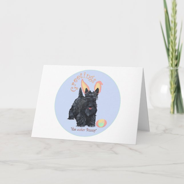 Scottish Terrier Easter Holiday Card (Front)