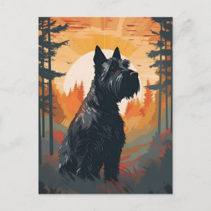 Scottish Terrier Forest sunset Postcard