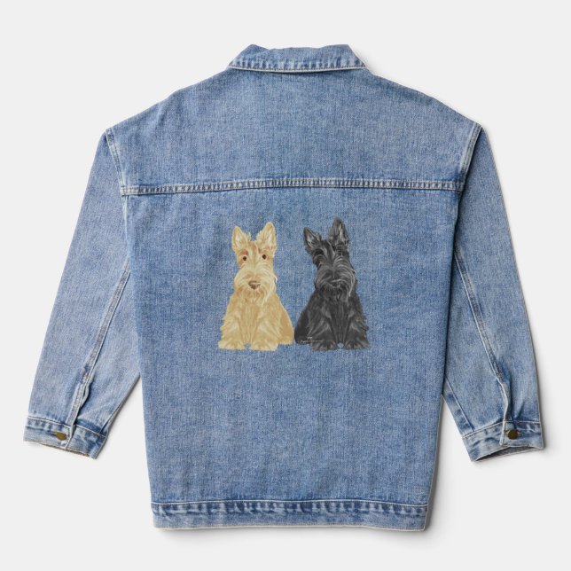 Scottish Terrier Gathering Denim Jacket (Back)