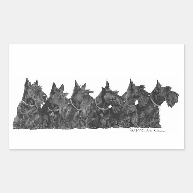 Scottish Terrier Gathering Rectangular Sticker (Front)