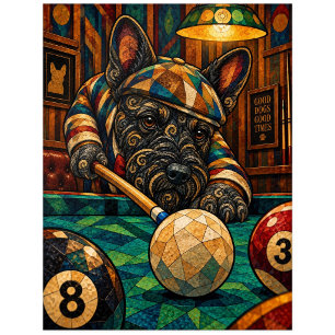 Scottish Terrier, Geometric Mosaic Postcard