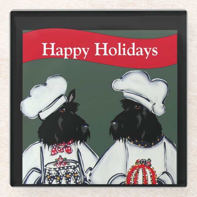 Scottish Terrier Glass Coaster (Front)