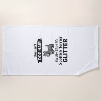 Scottish Terrier Glitter Funny Dog Lover Design_1 Beach Towel