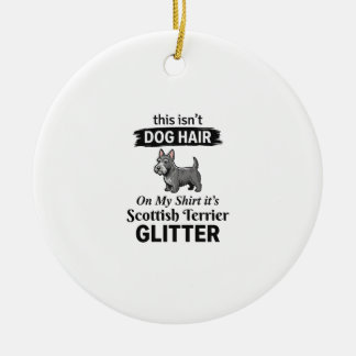 Scottish Terrier Glitter Funny Dog Lover Design_1 Ceramic Tree Decoration