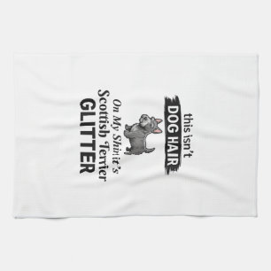 Scottish Terrier Glitter Funny Dog Lover Design_1 Tea Towel