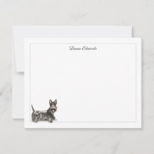 Scottish Terrier Gray Border Personalized Card