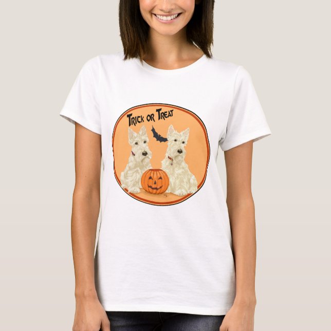 Scottish Terrier Halloween T-Shirt (Front)