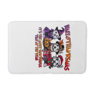 Scottish Terrier Halloween Thanksgiving Christmas Bath Mat
