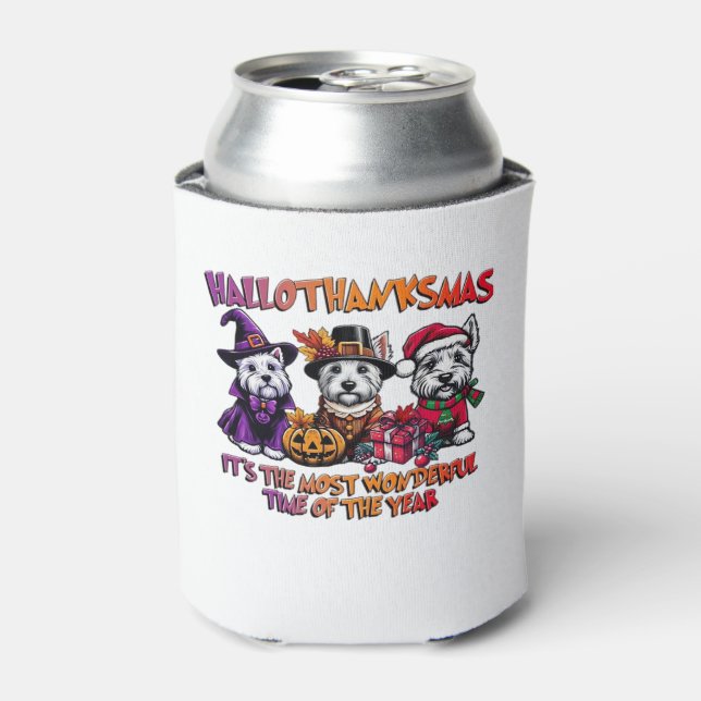Scottish Terrier Halloween Thanksgiving Christmas  Can Cooler (Can Front)