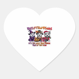 Scottish Terrier Halloween Thanksgiving Christmas  Heart Sticker
