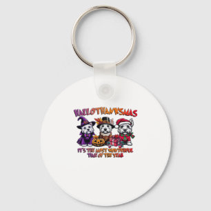 Scottish Terrier Halloween Thanksgiving Christmas  Key Ring