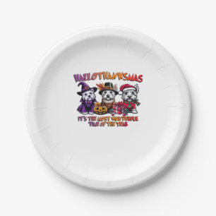 Scottish Terrier Halloween Thanksgiving Christmas  Paper Plate