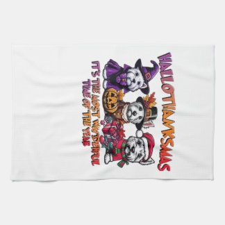 Scottish Terrier Halloween Thanksgiving Christmas Tea Towel