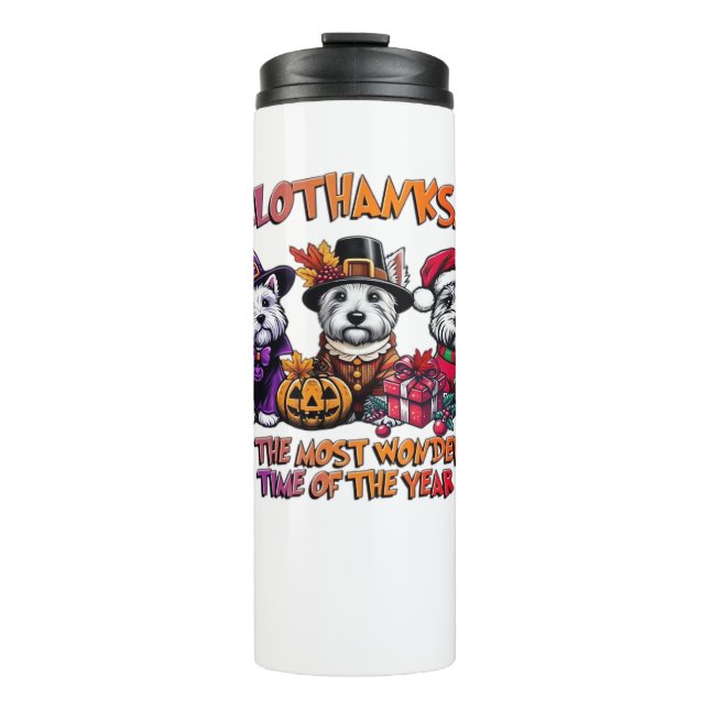 Scottish Terrier Halloween Thanksgiving Christmas  Thermal Tumbler (Front)