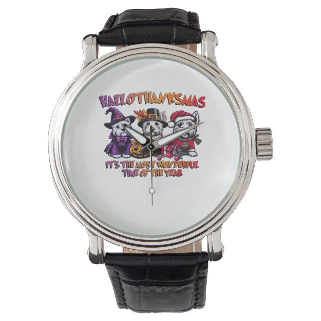 Scottish Terrier Halloween Thanksgiving Christmas  Watch (Front)