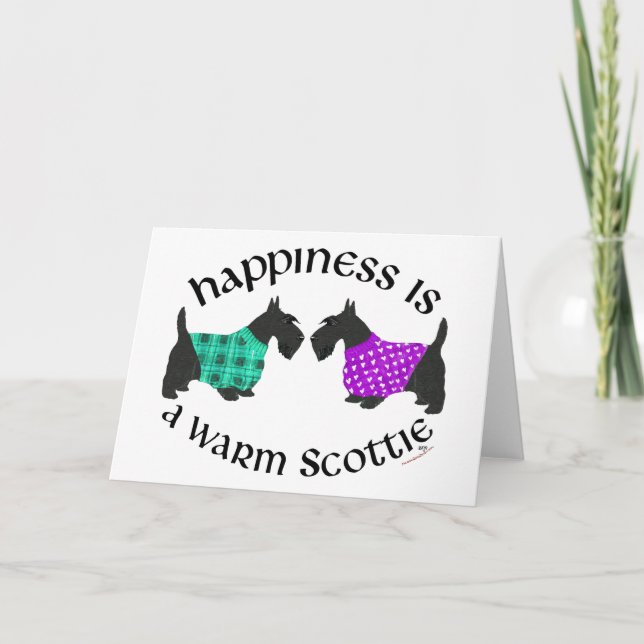 Scottish Terrier Happiness Holiday Card (Front)
