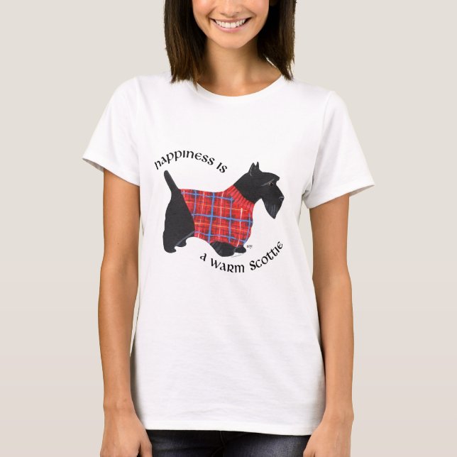 Scottish Terrier Happiness - Red Plaid Sweater (Front)