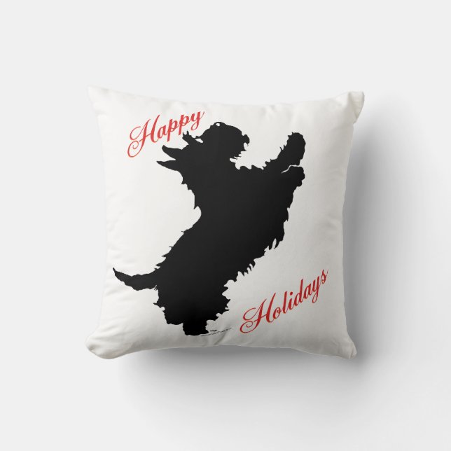 Scottish Terrier Happy Holidays Cushion (Front)